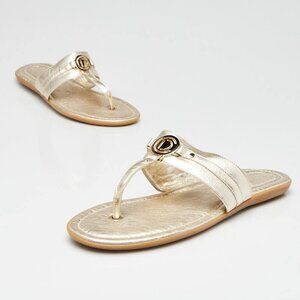 Christian Dior Gold Thong Sandals